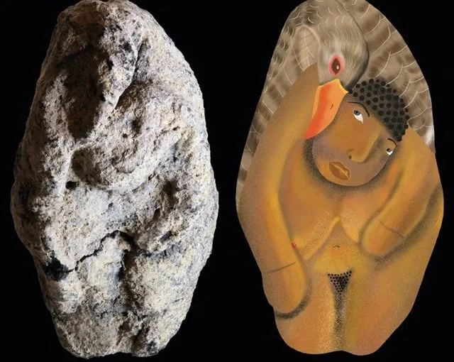 An ancient figurine shows a mythic scene