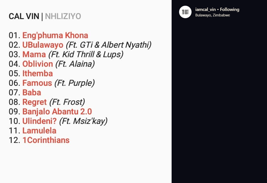 Cal_Vin - Nhliziyo Album Tracklist.png