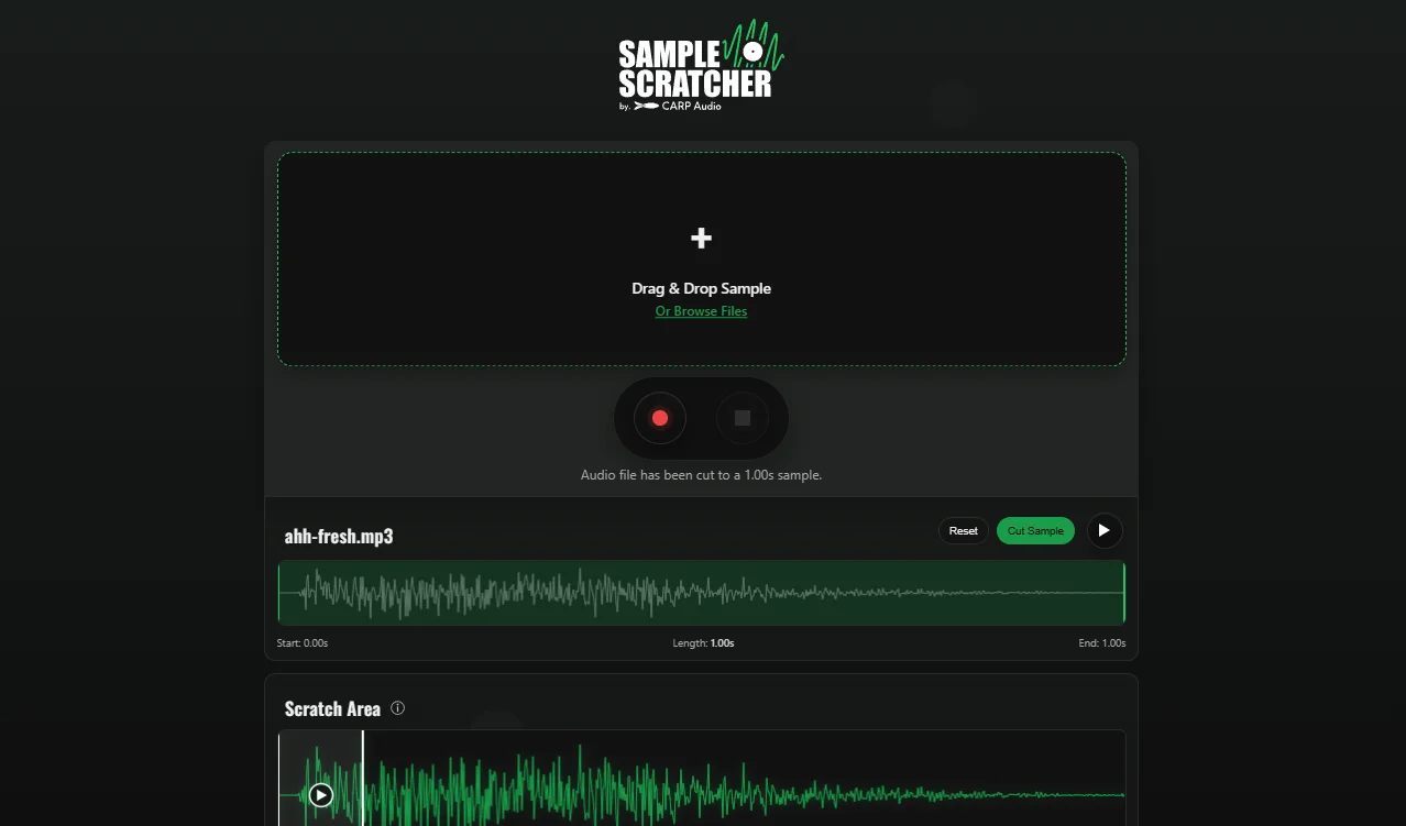 CARP Audio's Sample Scratcher generates custom scratch loops from any audio file
