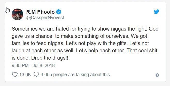 Cassper Nyovest Tweet About Emtee 1.png