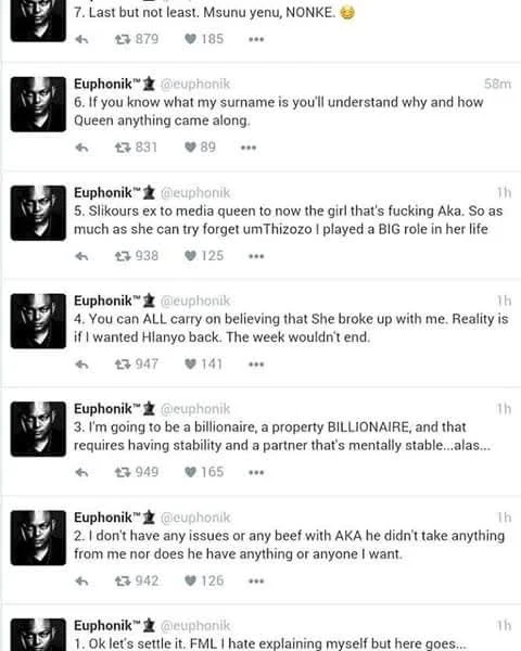 DJ Euphonik trends as old posts about Bonang Matheba resurface