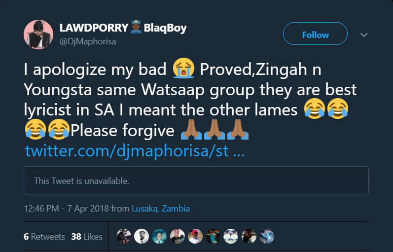 dj maphorisa apology for saying zingah is better than proverb and youngsta.png