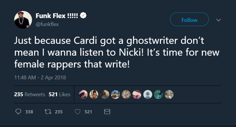 Funk Flex Reacts To Cardi B Having A Ghostwriter and Comments on Nicki Minaj.png