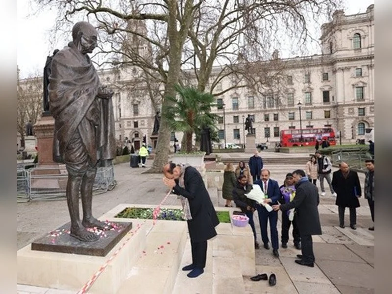 Gandhi statue defaced in London days before Jayanti