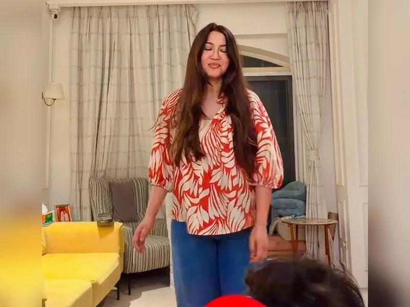 Gauahar Khan joins Teri Dulhan Sajaungi dance trend with son