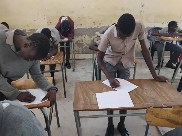 Katjinakatji pupils write exams without desks