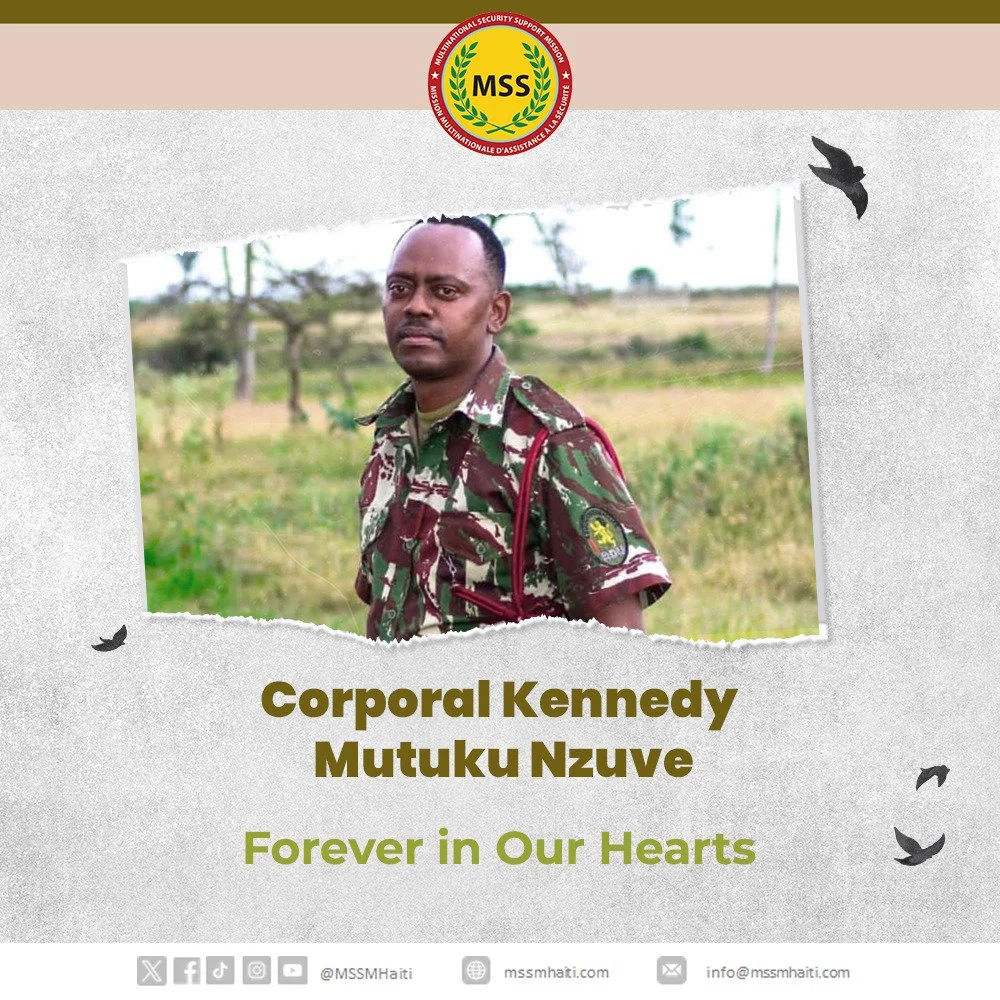 Kenyan cop Mutuku back from Haiti, JKIA Friday