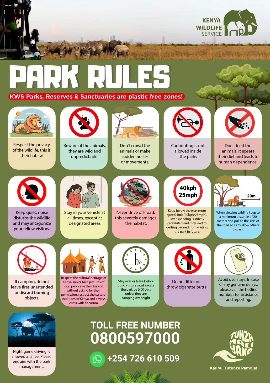 KWS leash rules for Kenya parks on Sept 27