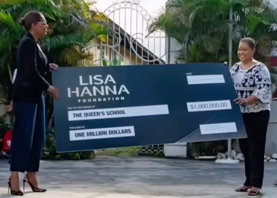 Lisa Hanna gives one million dollars to The Queens School
