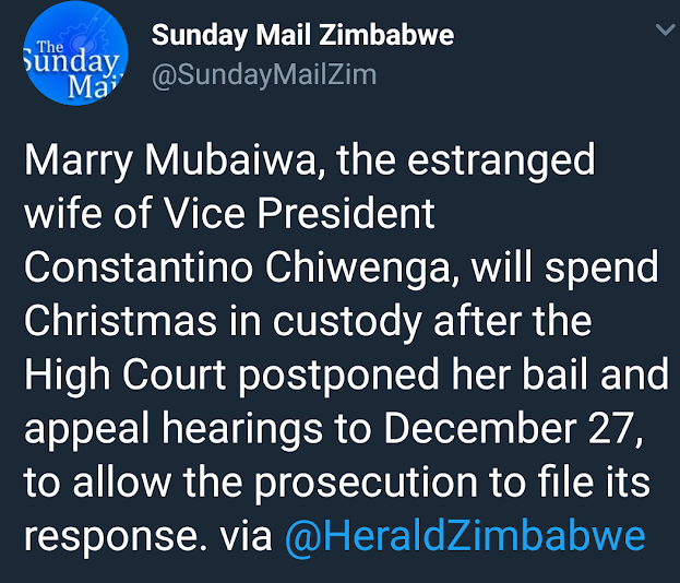 Marry Mubaiwa To Spend Christmas In Jail.png