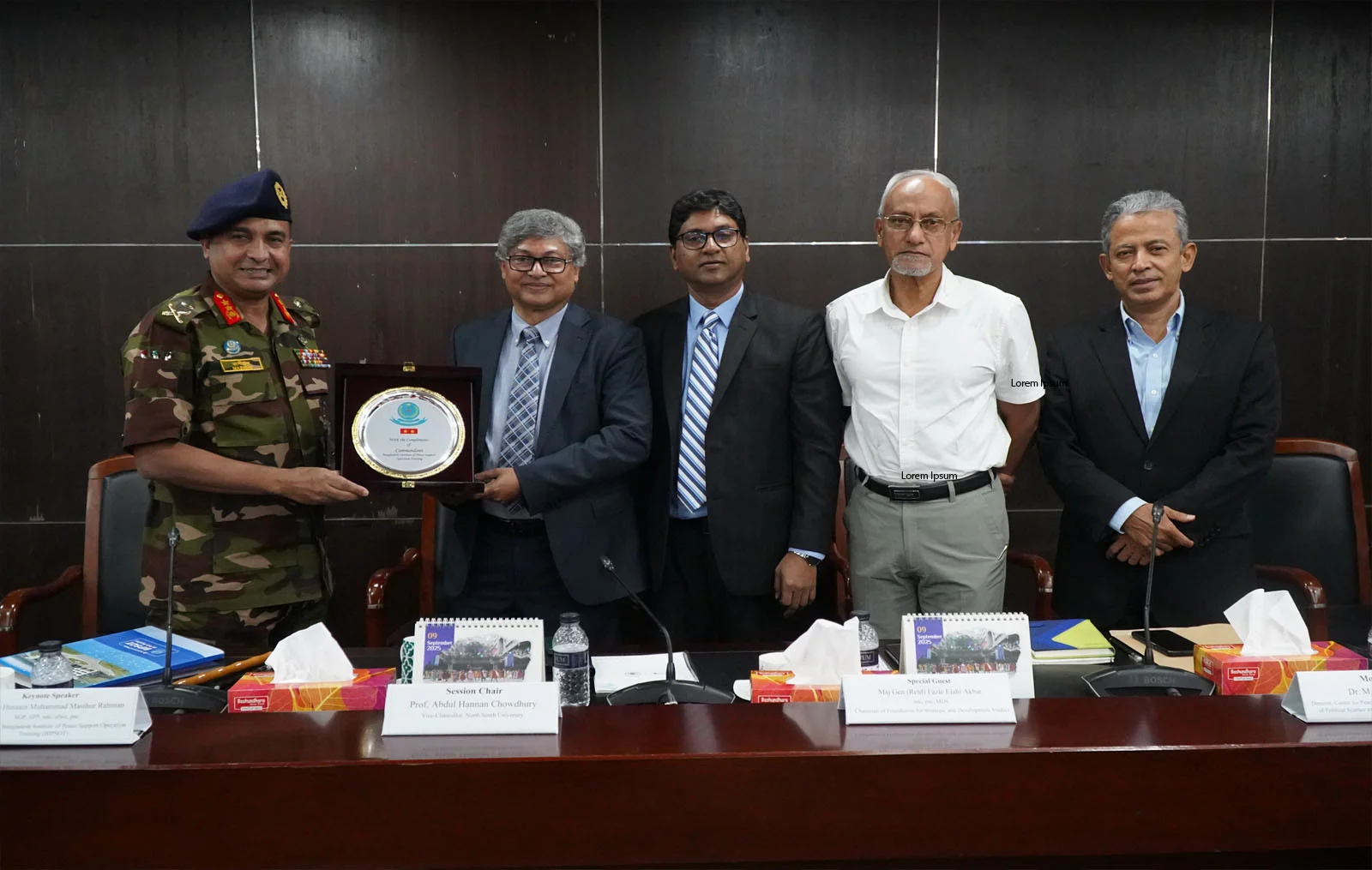Masihur Rahman salutes Bangladeshi peacekeepers at NSU