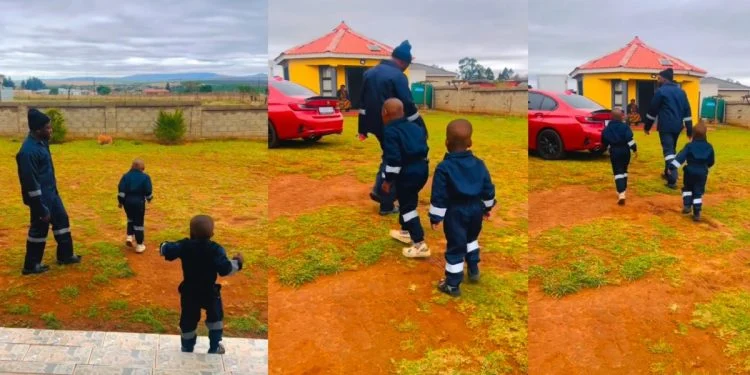 Mncube plays father to his two costumed sons