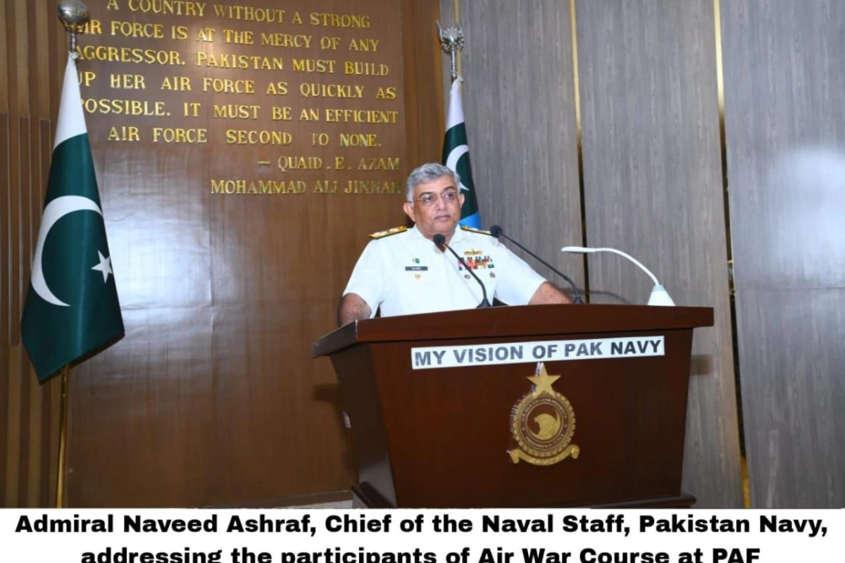 Naval Chief Admiral Ashraf Visits Air War College, Emphasizes Joint Military Synergy