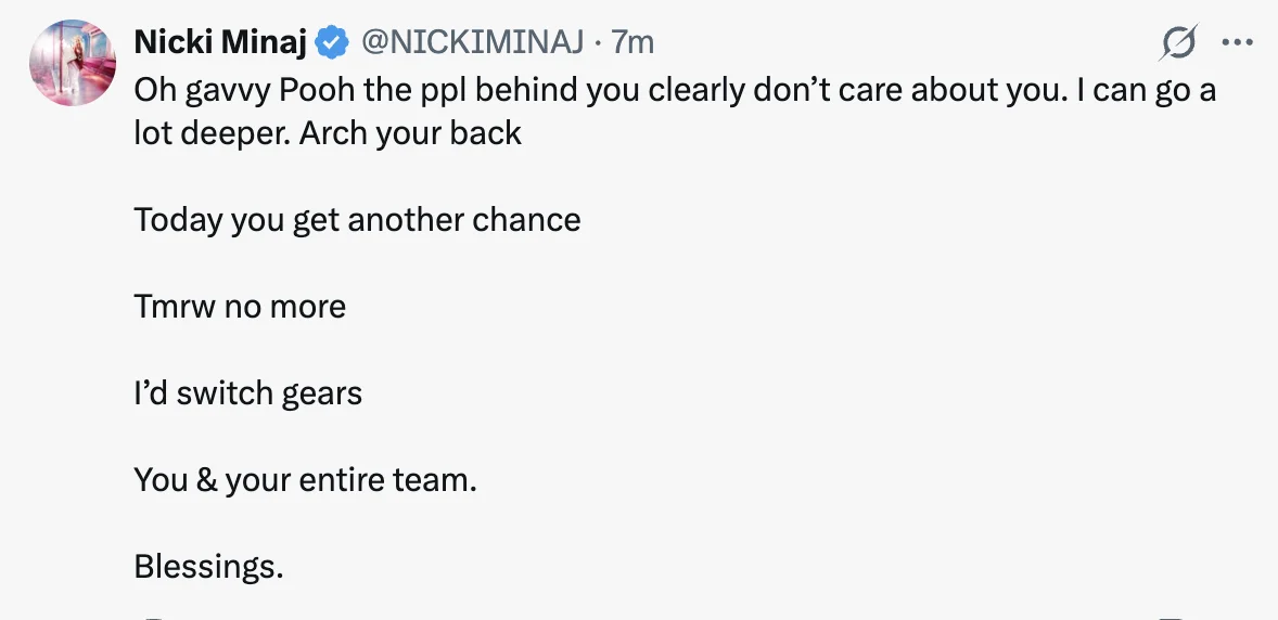 Nicki trolls Newsom hard, lace front jokes hit deep
