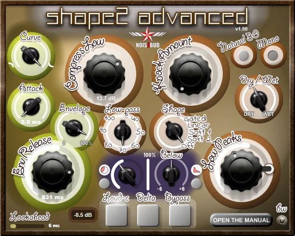 Noisebud Shape2 Advanced 1.50 adds envelope controls