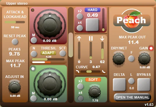 Noisebud tweaks Peach dynamic processor with soft clip