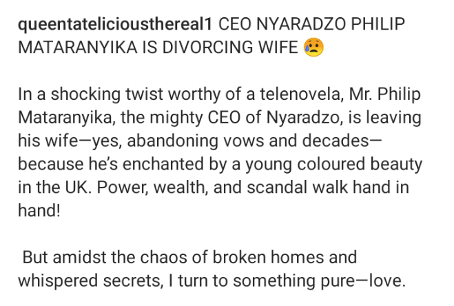 Nyaradzo CEO Ditches Wife for Young UK Beauty