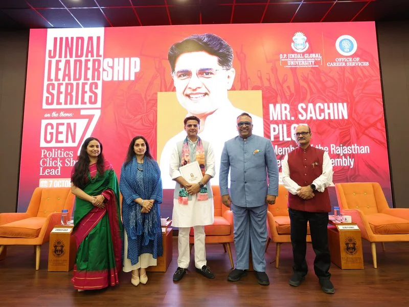 Sachin Pilot calls for Gen Z’s role in public life at JGU lecture
