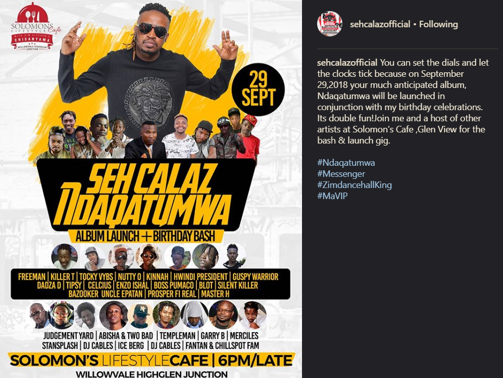 Seh Calaz - Ndaqatumwa Zimdancehall Album Launch (IMG1).png