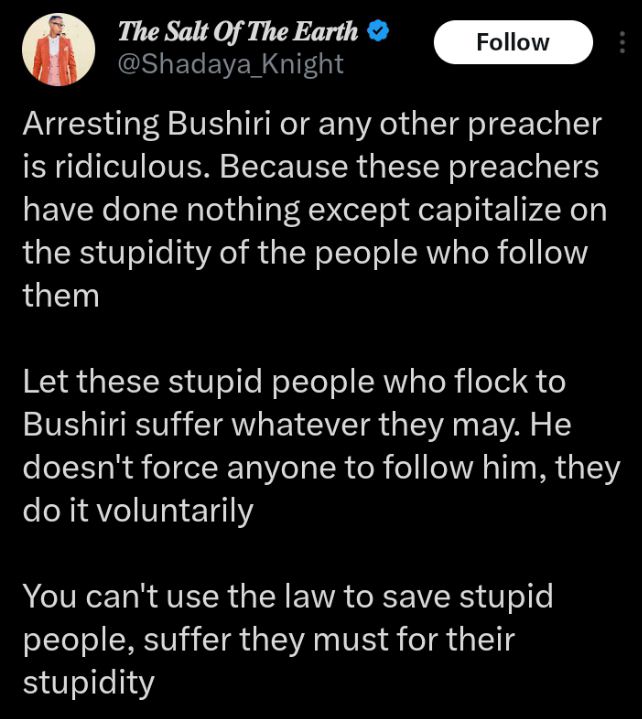 Socialite Slams Spiritual Leaders and Blind Faith
