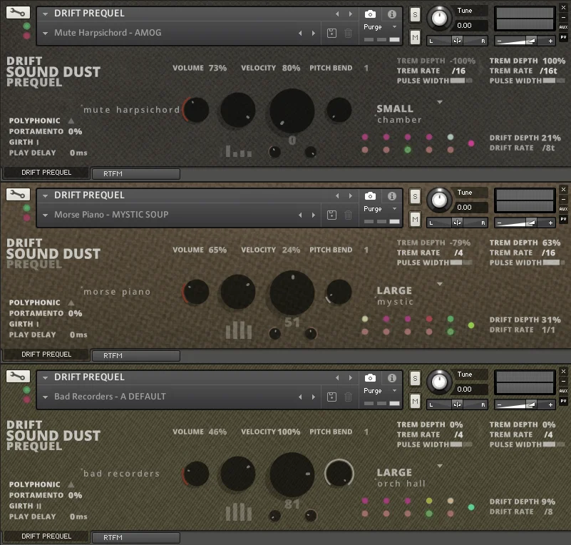 Sound Dust layers 20 instruments in Drift Prequel