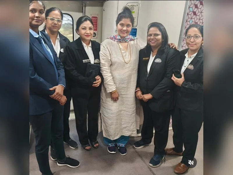 Sudha Chandran hails women rail staff on Vande Bharat trip