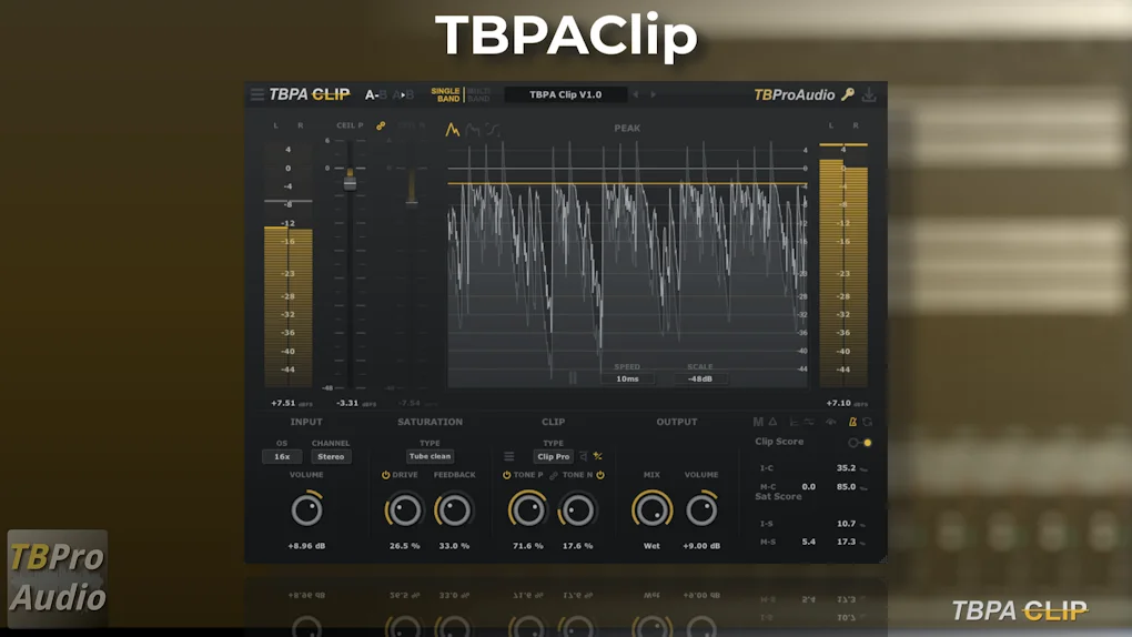 TBPAClip tames peaks and heat, mastering gets grit