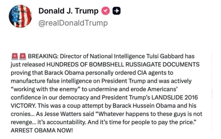 Trump labels Obama a traitor as Russia probe claims return