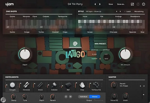 UJAM Groovemate Latigo drops Latin percussion