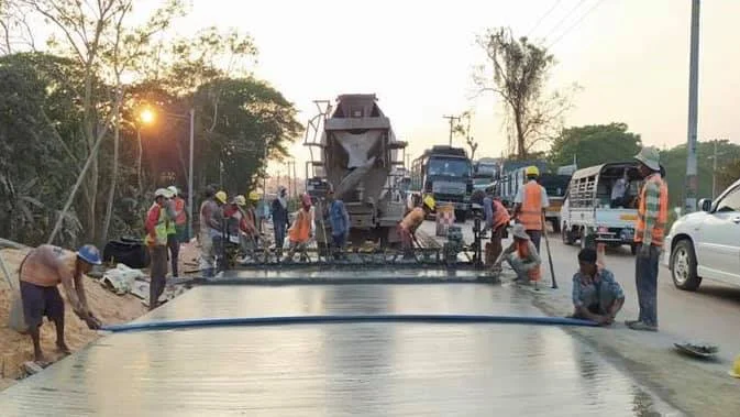 Yangon-Pathein Highway repairs race toward Oct 31 finish