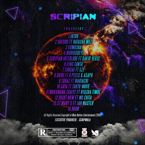 Zim Hip Hop Artist Scrip Mula 'Scripian' Album Tracklist.JPG