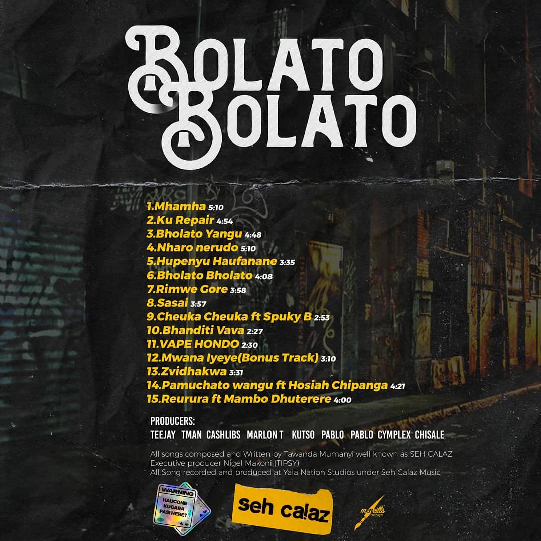 Zimdancehall 2020 - Seh Calaz 'Bholato Bholato' Album Tracklist.jpg
