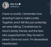 Rita Ora tweet about Avicii Tim Bergling death.jpg