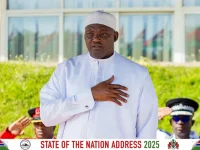 President Barrow praises Justice Minister Dawda Jallow for progress in legal reforms.webp