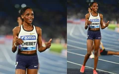 Beatrice Chebet breaks 5000m world record with 13.58.06 at Prefontaine Classic.webp
