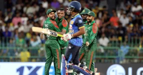 Bangladesh ends ODI losing streak with a 16-run win over Sri Lanka.webp