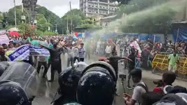 Police disperse dismissed BDR sit-in at Kakrail Mosque intersection.webp
