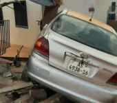 Runaway car smashes Aburaso power poles as the nurse's ride leaves town in chaos.webp