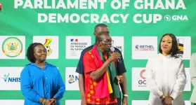 Accra buzz builds as Bagbin leads Democracy Cup launch at Parliament House.webp