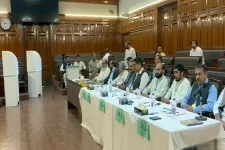 Ali Amin Gandapur, KP lawmakers cast votes as ECP extends Senate polling in Peshawar.webp