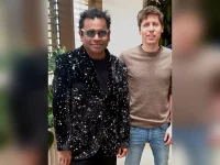 A R Rahman meets Sam Altman to collaborate on Secret Mountain virtual band.webp
