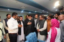 Talha Mehmood opens free NPC Al Shifa eye camp for journalists in Islamabad.webp