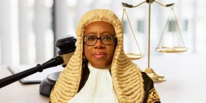 Kudirat Kekere Ekun swears in 57 SANs at the Supreme Court, Abuja.webp