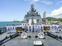 INS Sahyadri docks in Malaysia for third time.webp