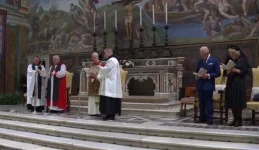 King Charles and Pope Leo pray together in the Sistine Chapel.webp