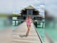 Urvashi Dholakia soaks up the sun in the Maldives.webp