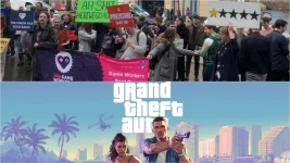 Rockstar workers protest layoffs, claim union-busting effort.webp