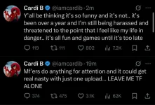 Cardi B says Offset harassment makes her feel unsafe.webp
