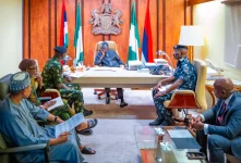 Tinubu meets with service chiefs over escalating insecurity.webp
