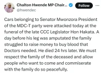 Senator Mwonzora's Cars Vandalized Amid Grief.webp